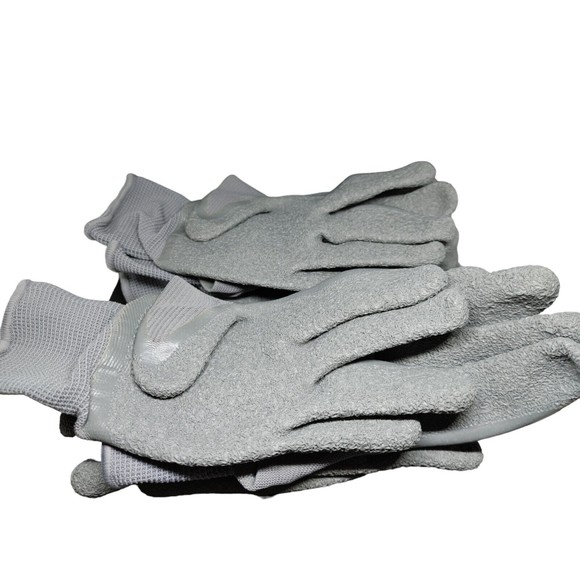 Work Safety Polyurethane Coated Nylon Work Gloves 380-5 (4 Pairs) - Gray - Picture 1 of 3
